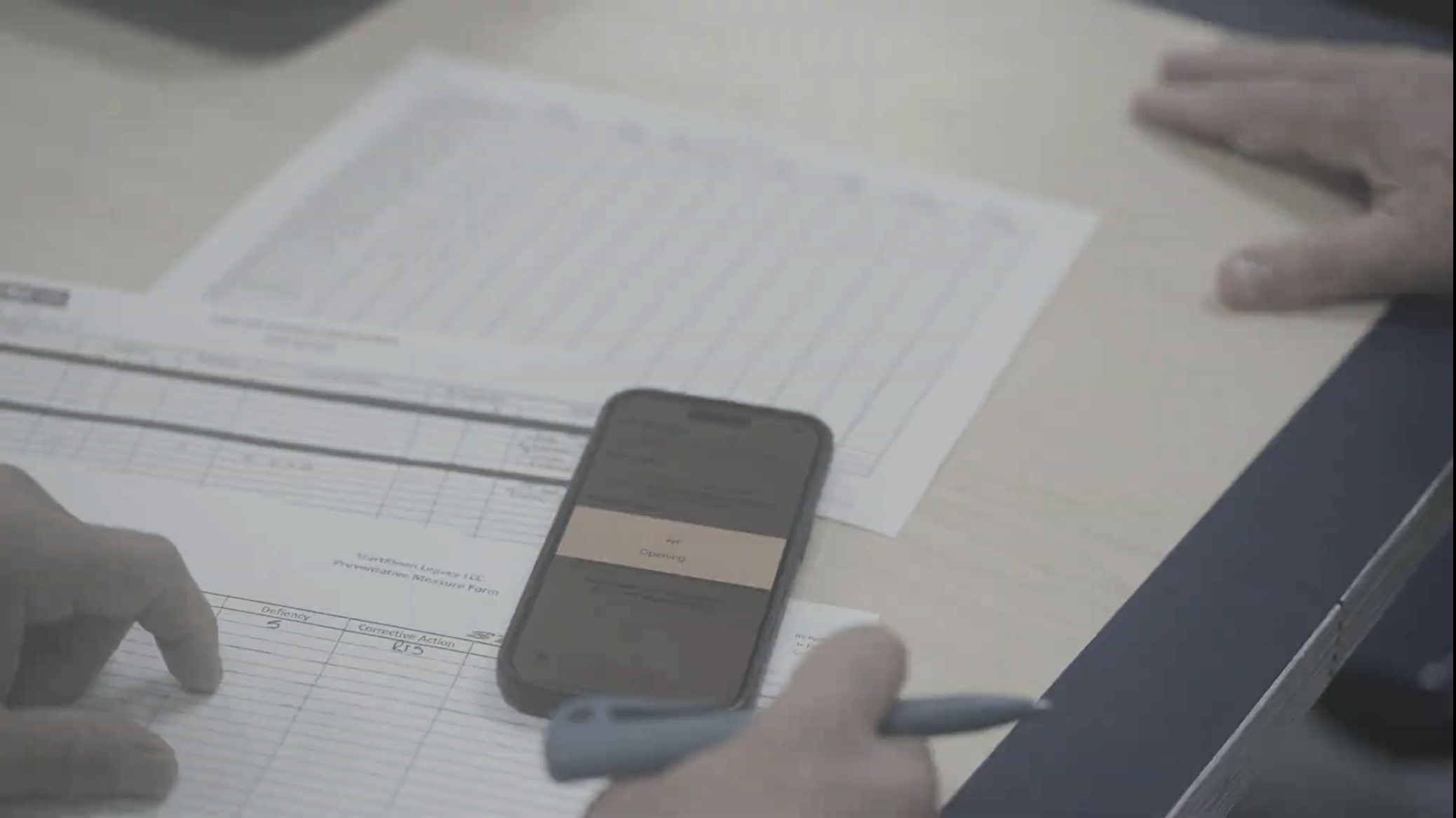 Startkleen employee filling out daily logs