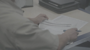 Startkleen Employee filing out nightly paperwork