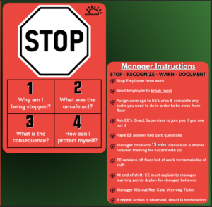 StartKleen's Safefy Program - Red card